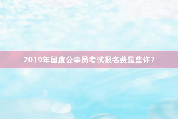2019年国度公事员考试报名费是些许？