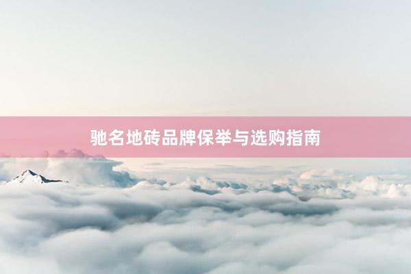 驰名地砖品牌保举与选购指南